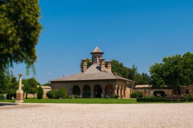 Mogosoaia, Romania - August 05, 2018: old kitchen building at Mogosoaia Palace near Bucharest, Romania