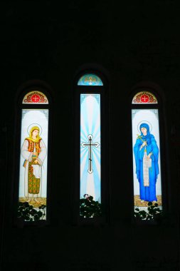 renkli Hıristiyan kilise Aziz vitray pencere