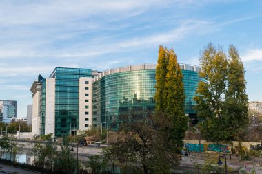 Bucharest, Romanya - 04 Kasım 2018: Görünüm Bükreş, Romanya, Avrupa'nın Kültür Bakanlığı devlet binasının