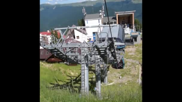Sinaia Prahova Romania June 2019 View Cable Car Gondola Base — ストック動画