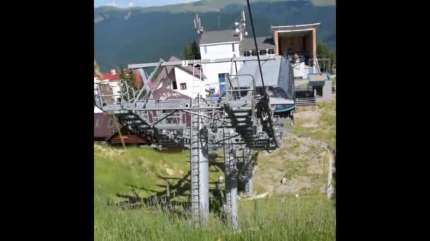Sinaia Prahova Rumänien Juni 2019 Blick Auf Die Gondelbahn Talstation — Stockvideo