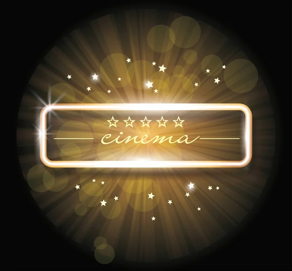 Retro Light Signboard Glowing Neon Effect Can Used Cinema Casino — Stock Vector
