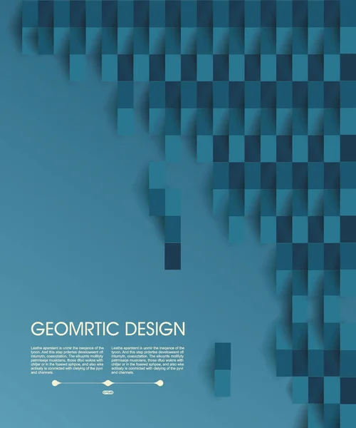 Vector Abstracte Geometrische Achtergrond Van Blauwe Stukjes Papier — Stockvector