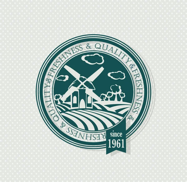 Selo Verde Rótulo Orgânico Emblemas Ecológicos Para Menu Restaurantes Embalagem — Vetor de Stock