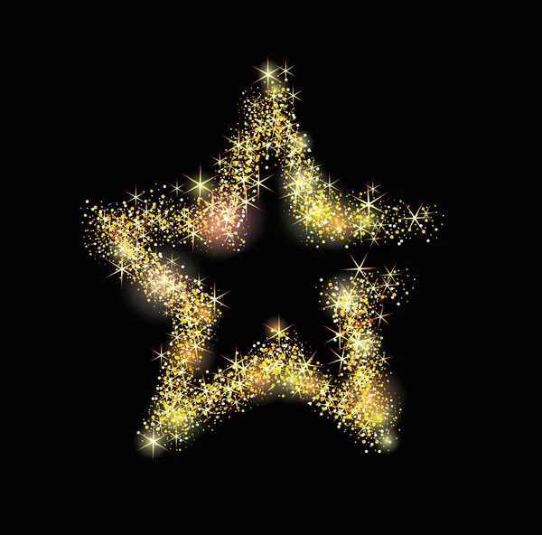 Vector Estrella Oro Lujo Con Puntos Luz — Archivo Imágenes Vectoriales