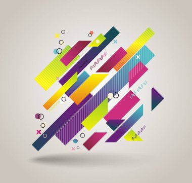 Düz geometrik desen broşürler, afişler, afişler, afişler, posterler, el ilanları için kullanılabilir..