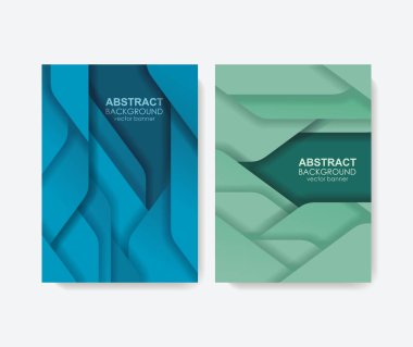Katmanları ve geometrik şekiller arka plan afiş veya broşür için soyut tasarım kapakları.