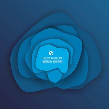 Mavi katmanlar soyut arkaplan. Akışkan şekil bileşimi.