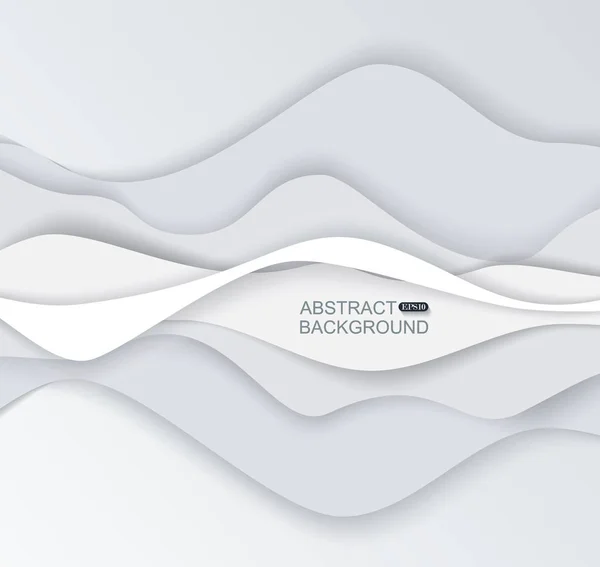灰色の紙波からの抽象的なベクトル背景 — ストックベクタ