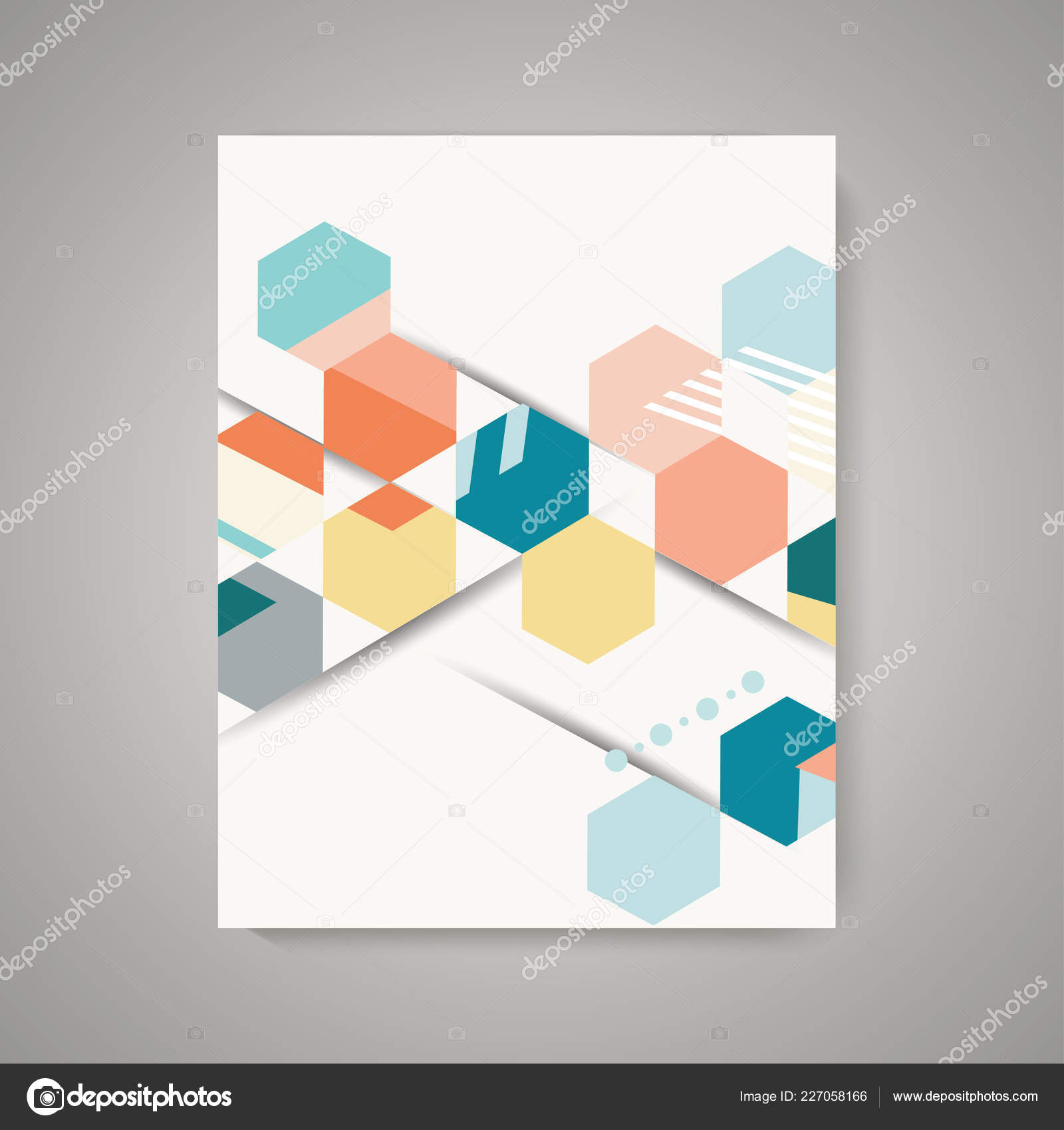 Vector Design Magazine Cover Abstract Vintage Polygonal Hexagon Background  Geometric Stock Vector Image by ©Success_ER #227058166
