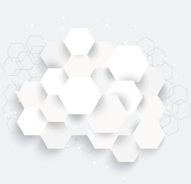 Gri hexagones vektör soyut geometrik şekilden