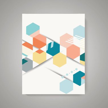 Vektör tasarımı dergisi kapak ile soyut vintage poligonal altıgen arka plan. Geometrik desen.