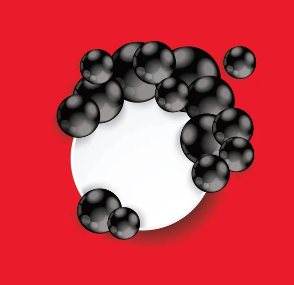 Panneau Vendredi Noir Avec Bannière Papier Boules Noires Illustration Vectorielle — Image vectorielle