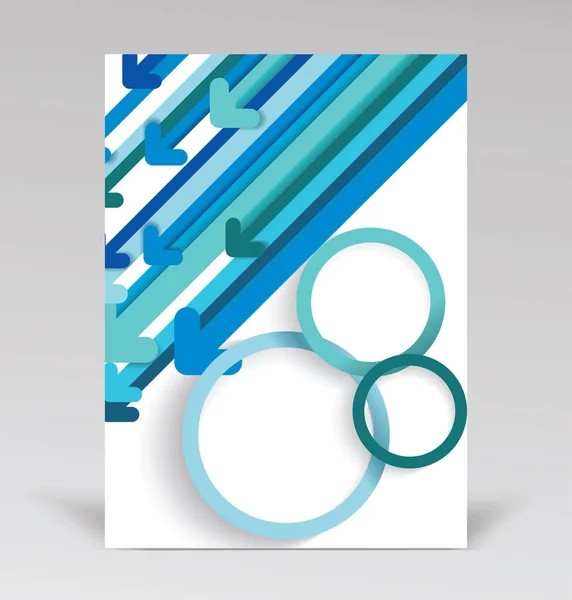 Brochure Copertina Design Con Frecce Carta Blu Sfondo Astratto Vettore — Vettoriale Stock