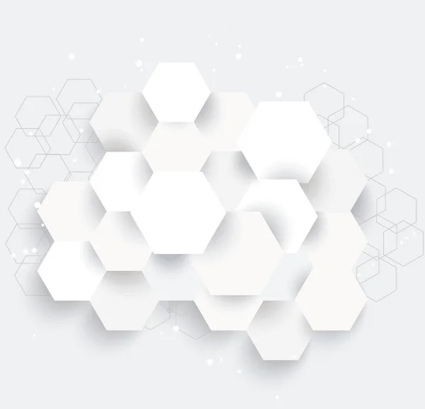 Gri Hexagones Vektör Soyut Geometrik Şekilden — Stok Vektör