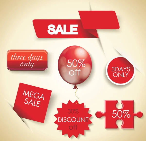 Mega Sale Set Sale Design Elements Vector — Stock Vector