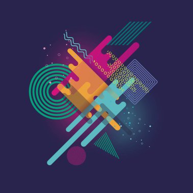 Geometrik desen broşürler, afişler, afişler, afişler, posterler, el ilanları için kullanılabilir..