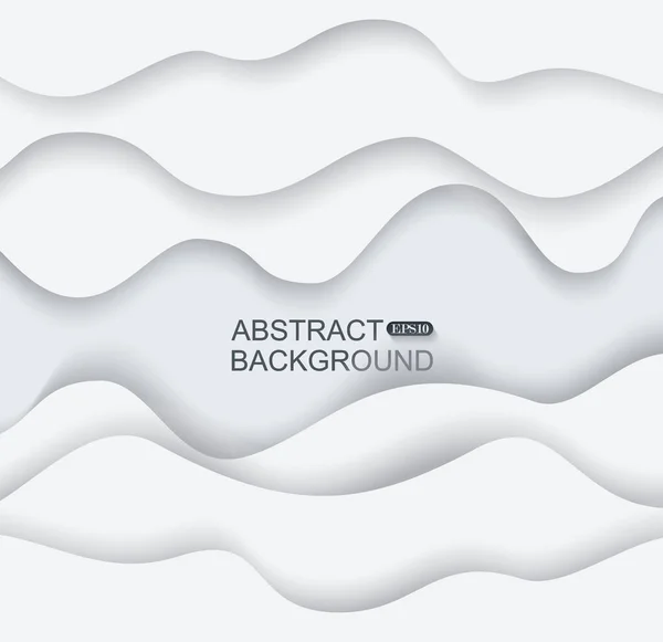灰色の紙波からの抽象的なベクトル背景 — ストックベクタ