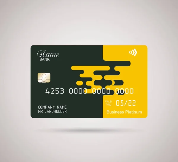 Kreditkort Ljusa Pussel Design Med Skugga Detaljerat Abstrakt Kreditkort Koncept — Stock vektor