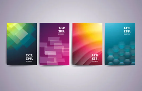 Ensemble Design Géométrique Abstrait Pour Brochure Bannière Dépliant Affiche — Image vectorielle