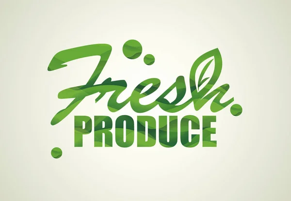 Diseño Fresh Produce Concepto Alimento Ecológico Natural Eco Green Farm — Vector de stock