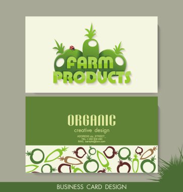Kart kümesi çevre tasarım, organik gıdalar dükkanı veya vegan Cafe iş c