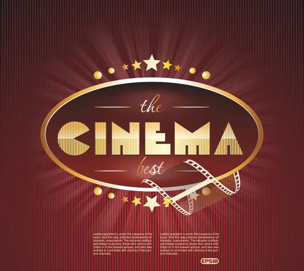 The retro cinema scoreboard with a film and golden stars, vector — Stock Vector