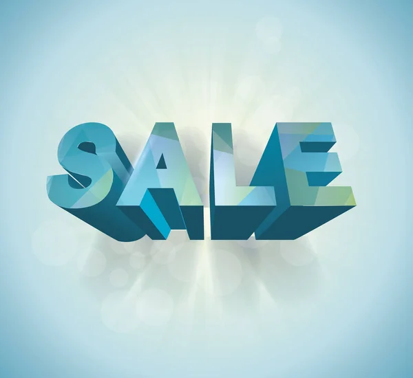 Panneau de VENTE polygonal 3Dblue, illustration vectorielle . — Image vectorielle