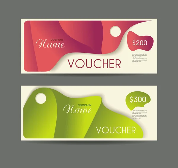 Gift voucher template with retro design, vector. — Stock Vector