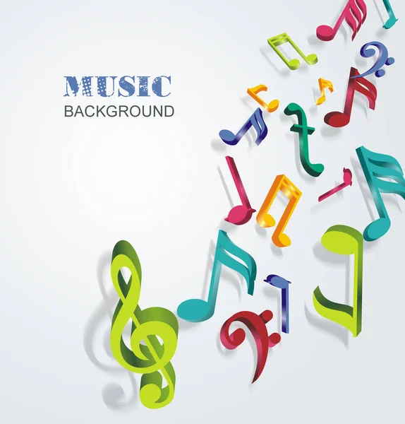 Abstract background with colorful music notes, vector illustrati — ストックベクタ
