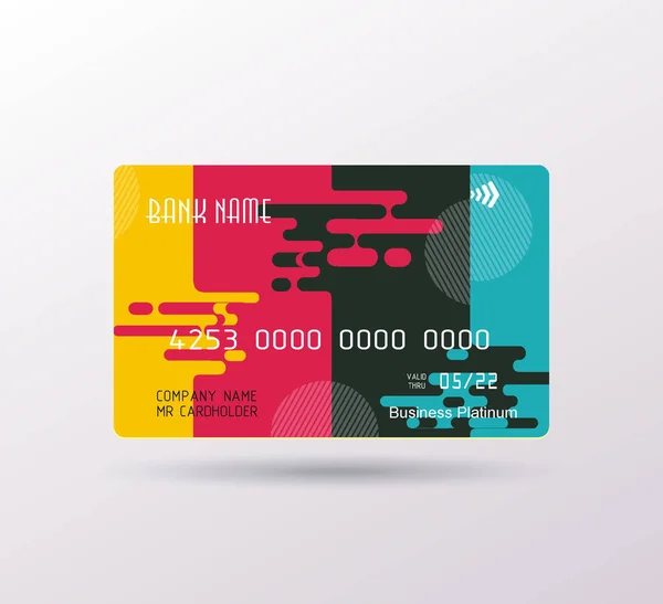 Kreditkarte helles Puzzle-Design mit Schatten. detaillierte Zusammenfassung — Stockvektor