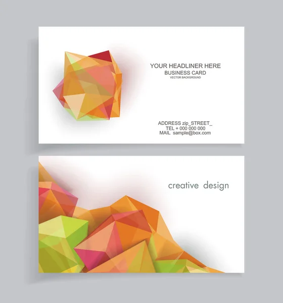 Διανυσματικές αφηρημένες γεωμετρικά δημιουργικές επαγγελματικές κάρτες — Διανυσματικό Αρχείο