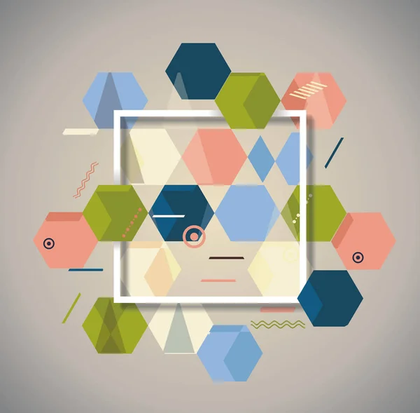 Vector bakgrund med abstrakt vintage polygonal hexagon geomet — Stock vektor