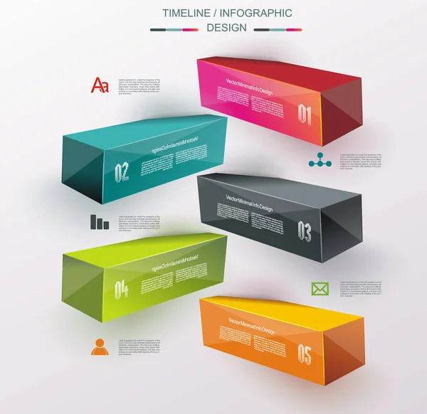 Business Design template met heldere 3D kubussen. Kan worden gebruikt voor s — Stockvector