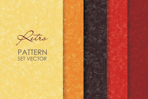 Set van 5 perfecte patronen. Floral Stile Vintage geometrische backgr — Stockvector