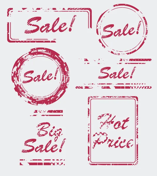 Sale Stamp Set Hot Price Badge Vector Illustration — Stock Vector