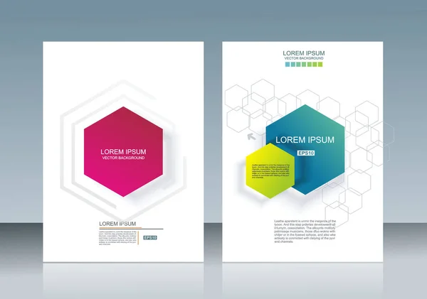 Brochures Design Avec Des Éléments Géométriques Abstraits Colorés — Image vectorielle