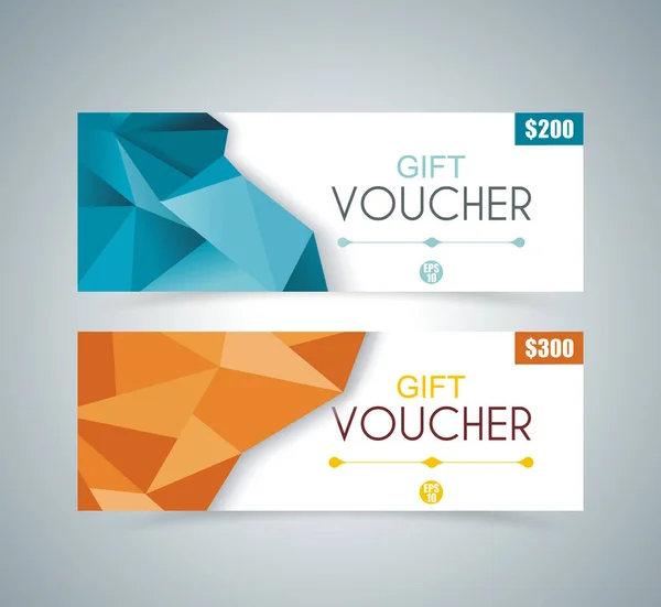 Modelo Voucher Presente Com Design Poligonal Vetor —  Vetores de Stock