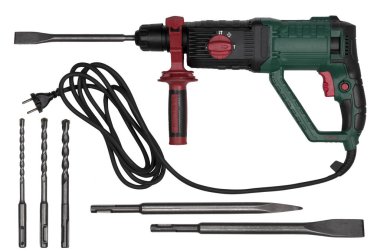 Zımba matkaplar üzerinde beyaz izole bir dizi