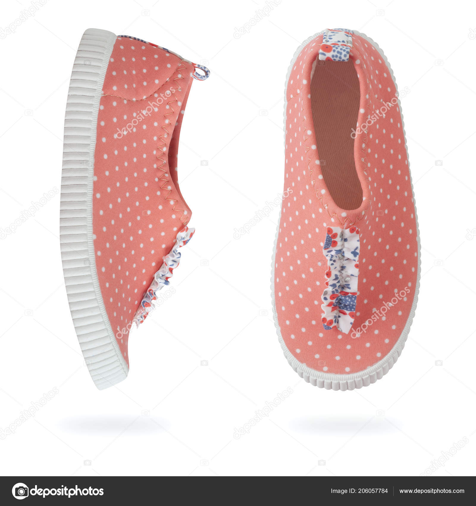 pink and white slippers