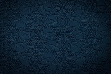 dantel, çiçek tasarım ile mavi kumaş parçası