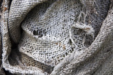 arka plan olarak eski burlap kumaş doku