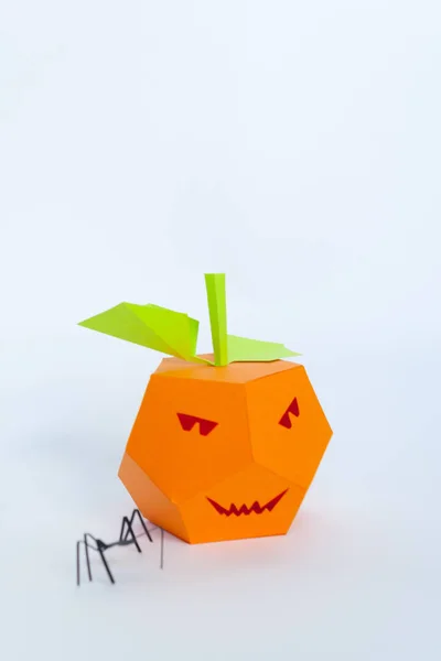 Wesołego Halloween Halloween Wystrój Papieru Dynia Papieru — Zdjęcie stockowe