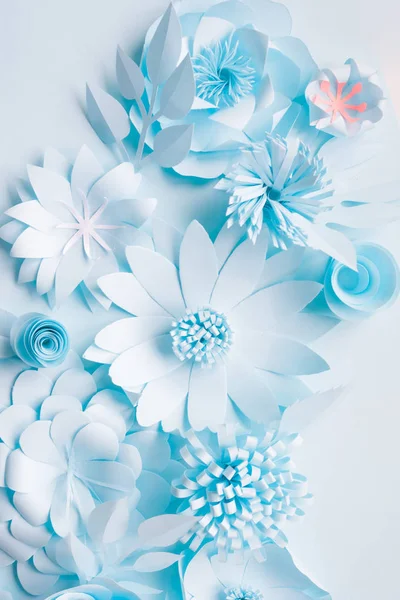 Papel Flores Patrón Fondo Estilo Encantador Puesta Plana — Foto de Stock