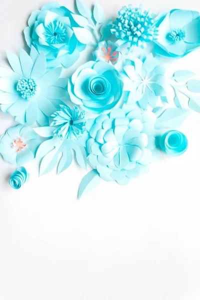 White Paper Flowers Wallpaper On White Background, Spring Summer  Background, Floral Design Elements Stock Photo, Picture and Royalty Free  Image. Image 78497623.