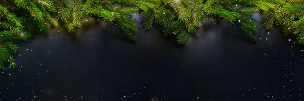 Navidad Feliz Año Nuevo Fondo Vacaciones Con Abeto Natural Sobre — Foto de Stock