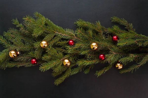Dovolená Pozadí Okraji Realisticky Vypadající Vánoční Strom Větví Sezóna Přání — Stock fotografie