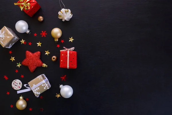 Feliz Navidad Feliz Año Nuevo Tarjeta Navideña Festiva Con Objeto — Foto de Stock