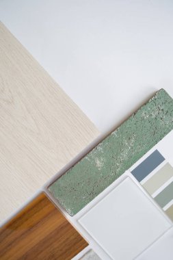 Layout of samples of materials, selection of materials