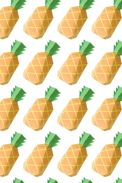 Nowoczesny Papier Wzór Ananasów Jasnym Tle Collage Współczesnej Sztuki Obraz — Zdjęcie stockowe